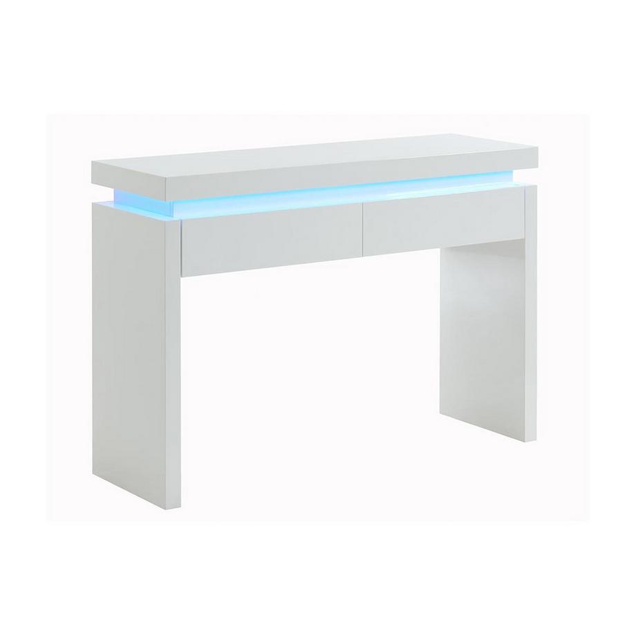 Vente-unique Console con 2 cassetti LED MDF laccato bianco EMERSON  