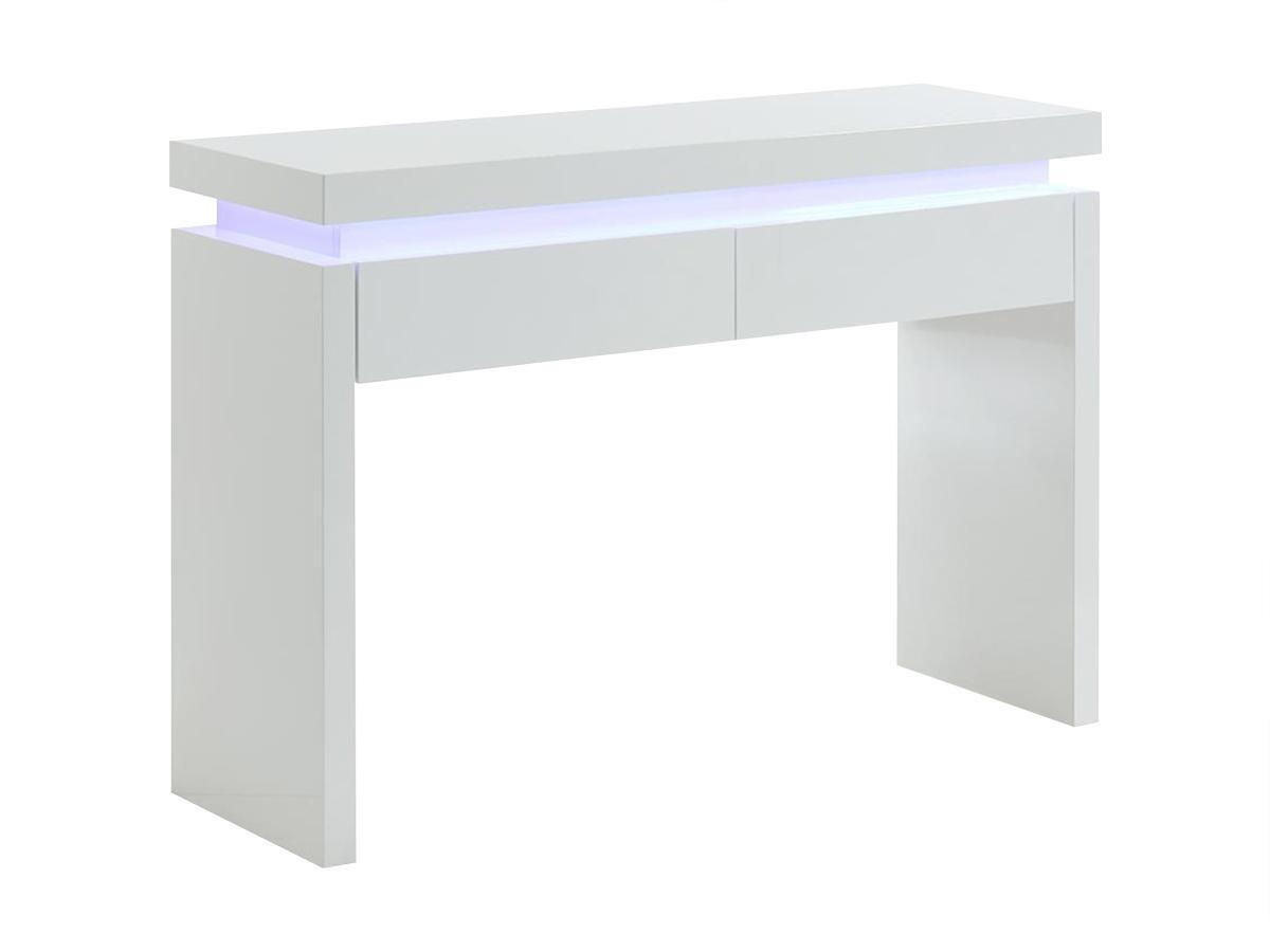 Vente-unique Console con 2 cassetti LED MDF laccato bianco EMERSON  