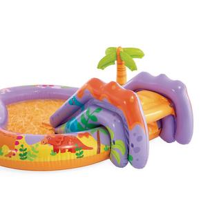 Intex  Piscine gonflable pour enfants, aire de jeux aquatique, 201x157x69 cm, fontaine toboggan dinosaure INTEX 56139 