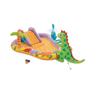 Intex  Piscine gonflable pour enfants, aire de jeux aquatique, 201x157x69 cm, fontaine toboggan dinosaure INTEX 56139 