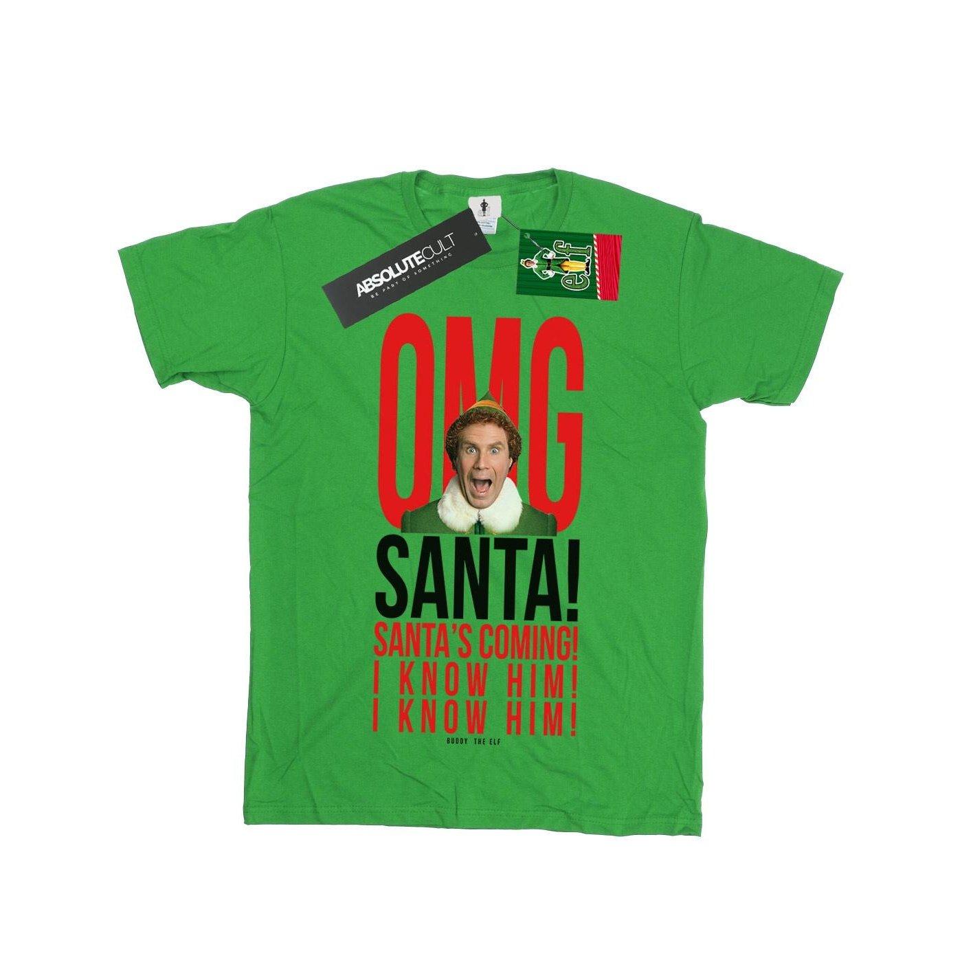 Image of Omg Santa I Know Him Tshirt Mädchen Grün 152-158