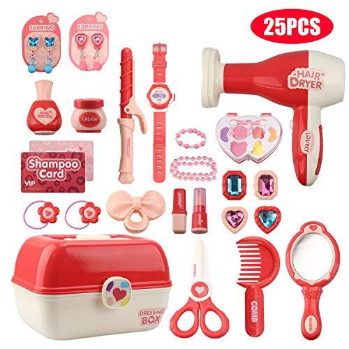 Activity-board  Kinder Schminkset Spielzeug Prinzessin Friseurset mit viel Zubehör - 28 Teile 