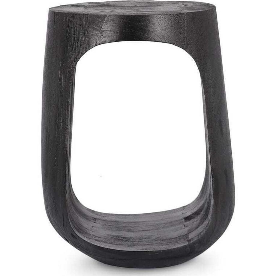 mutoni Table d&#039;appoint Lopez noire ronde 33  