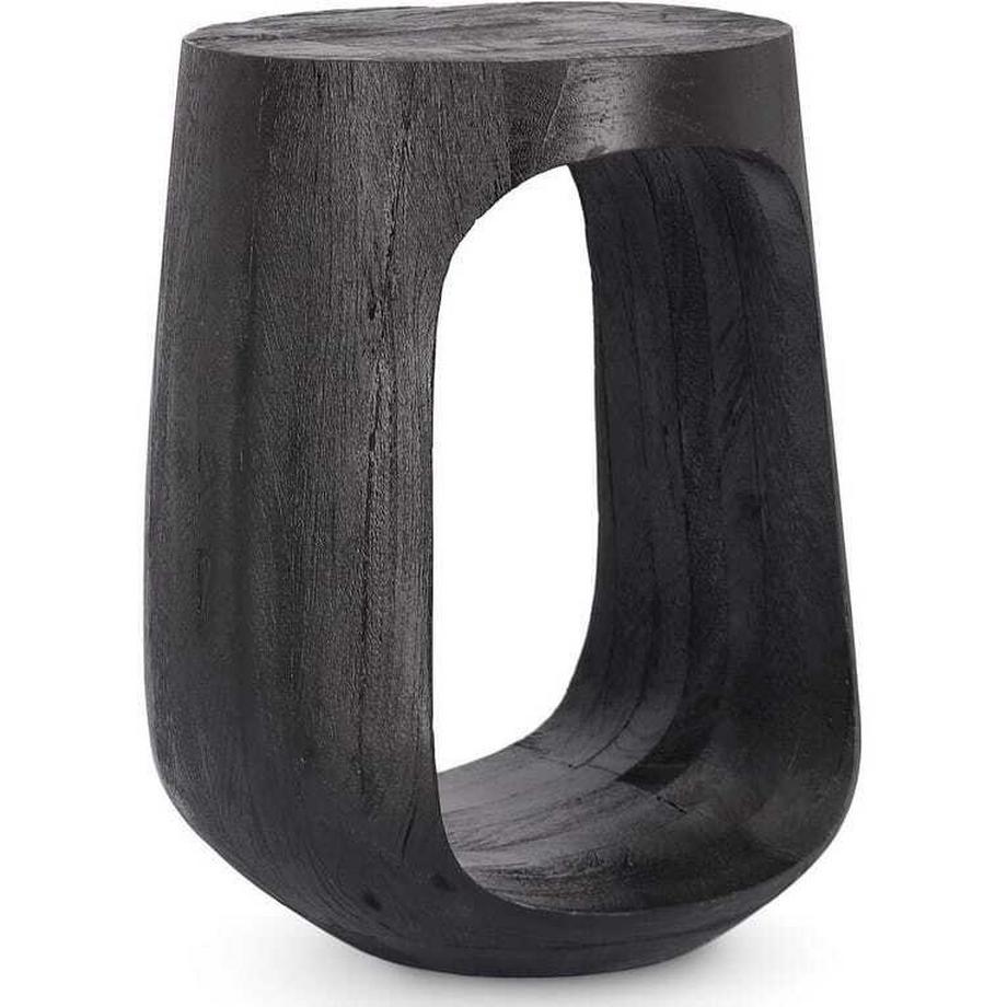 mutoni Table d&#039;appoint Lopez noire ronde 33  