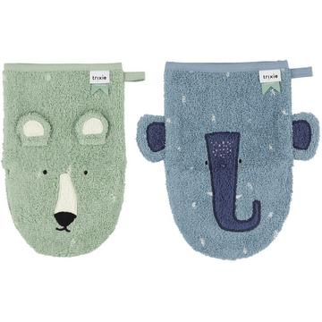 Trixie Gant de toilette2-pack - Mr. Polar Bear - Mrs. Elephant