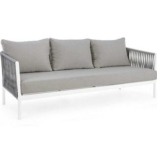 mutoni Gartensofa Florencia Dreisitzer mit Kissen weiss  