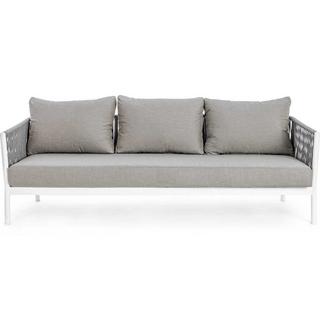 mutoni Gartensofa Florencia Dreisitzer mit Kissen weiss  