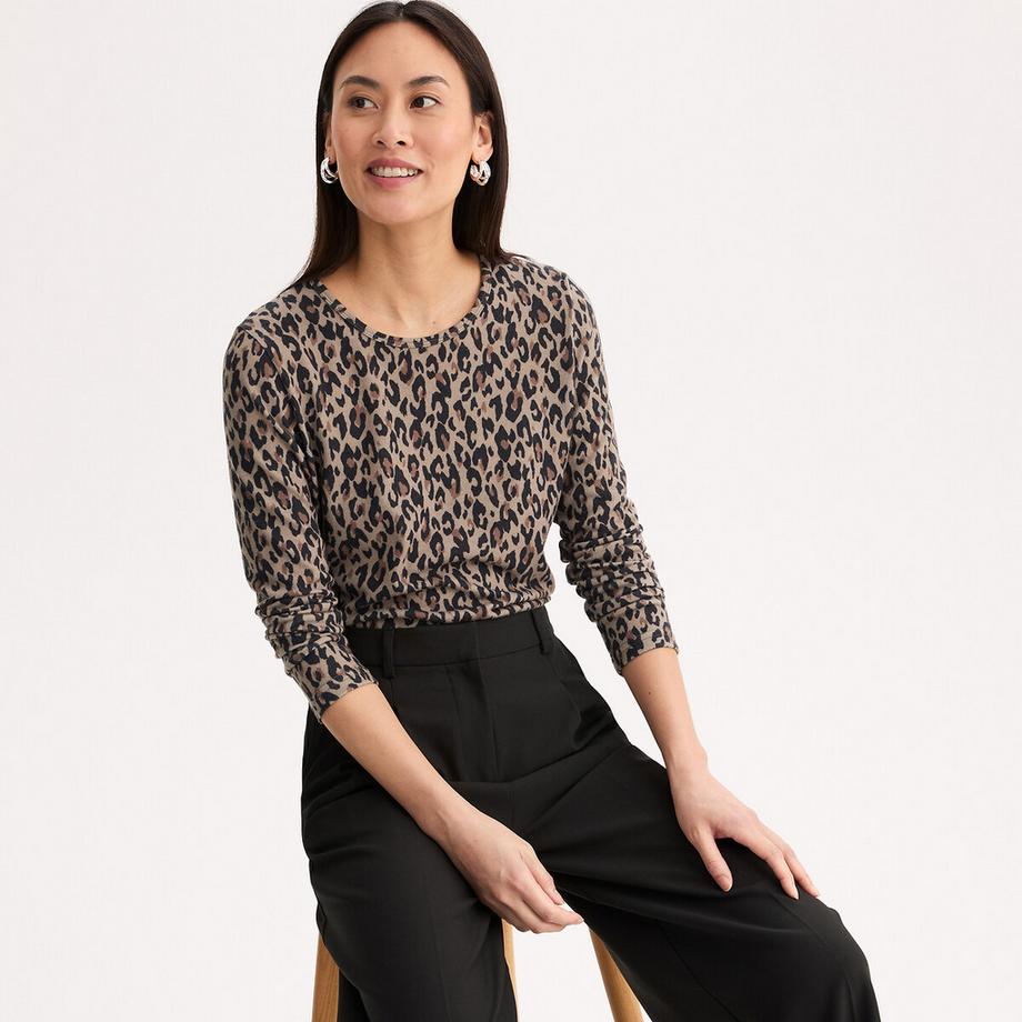 Gemustertes Shirt aus weich angerautem Thermo-Material