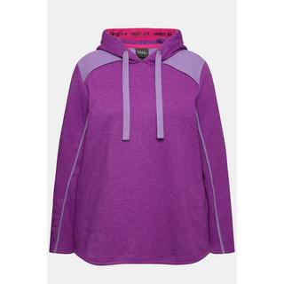 Ulla Popken  Sweat-shirt à capuche, tissu nid d'abeille, manches longues, coupe évasée 