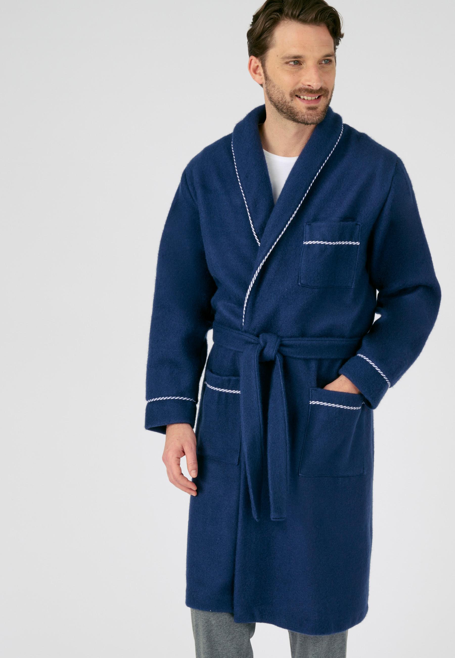 Image of Warmer Courtelle®-morgenmantel. Unisex Blau XL