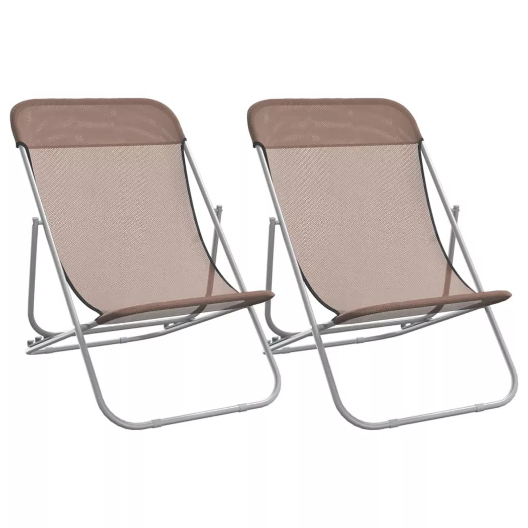 VidaXL - Strandstuhl stahl, One Size, Braun