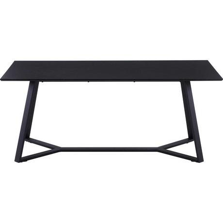 mutoni Table à manger gris foncé-noir avec structure en métal 180x90  