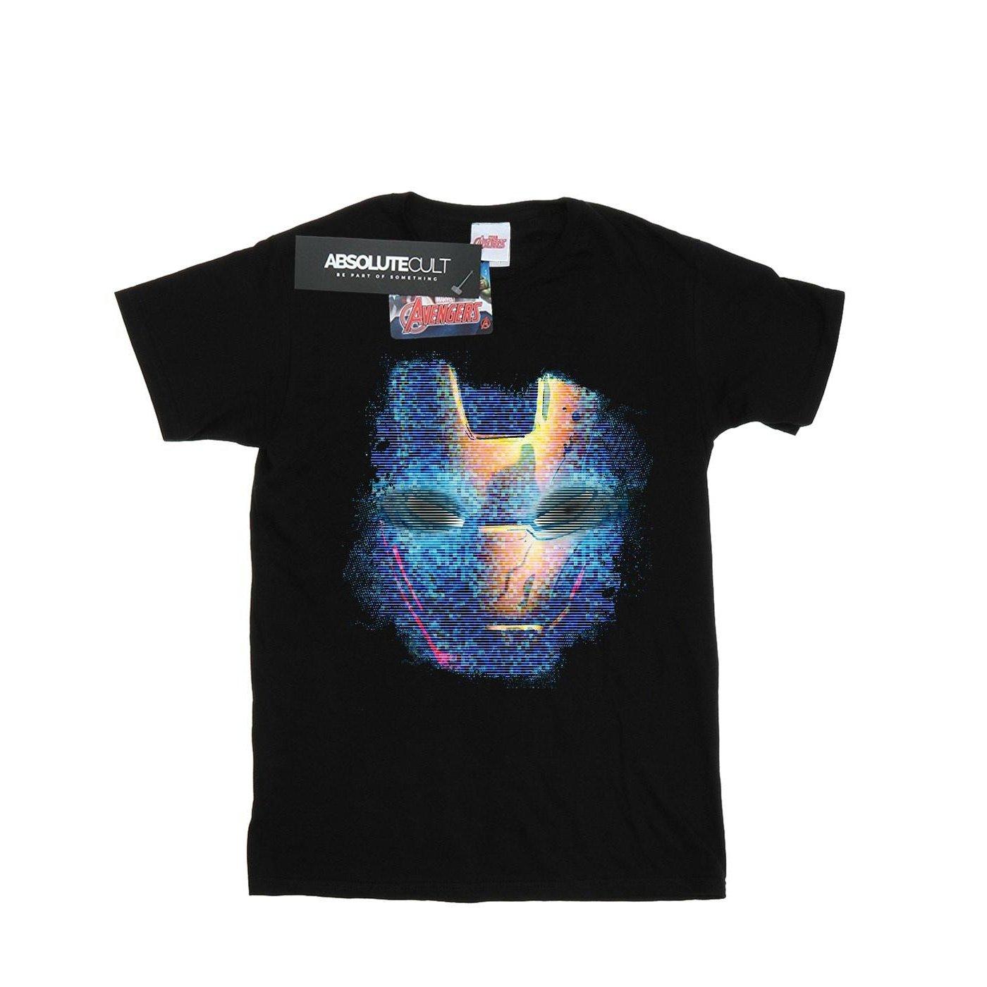 Image of Iron Man Distressed Head Tshirt Damen Schwarz M