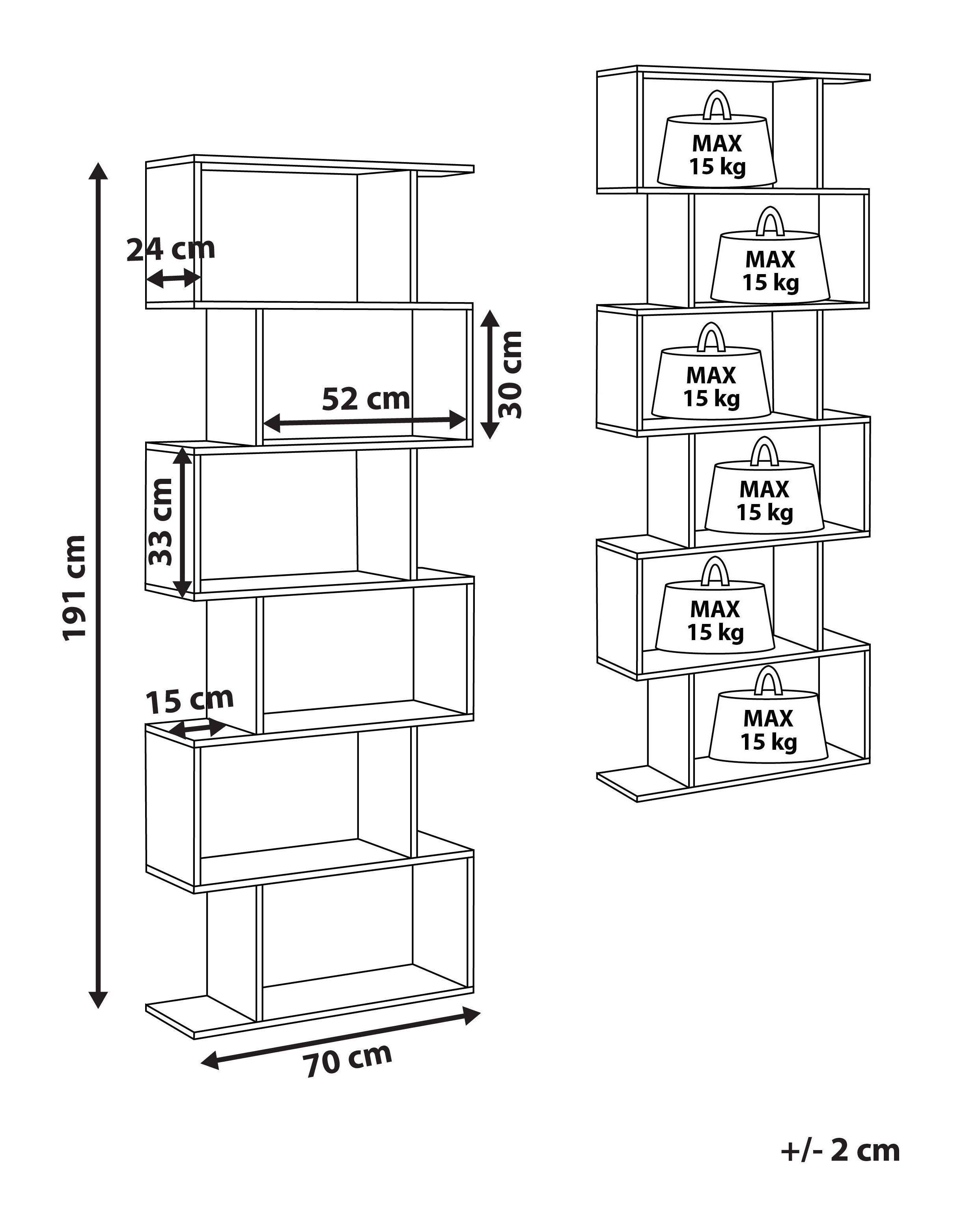 Beliani Bücherregal mit 6 Fächern aus Spanplatte Modern VALDOSA  