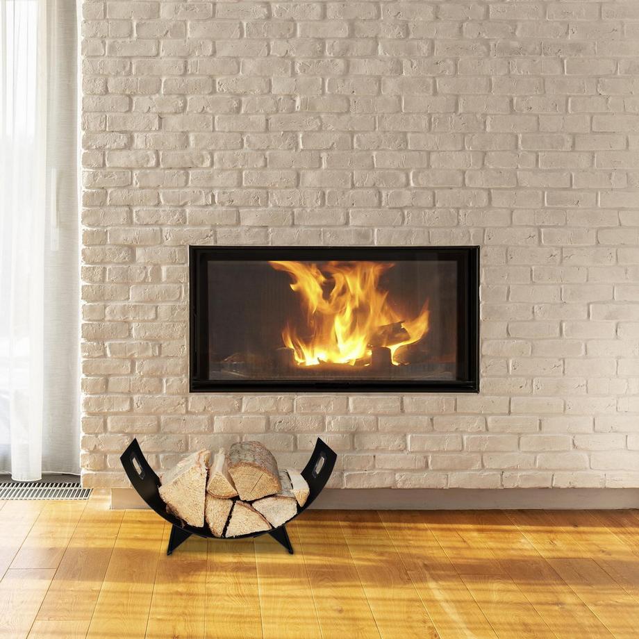 B2X Panier à bois de chauffage noir  