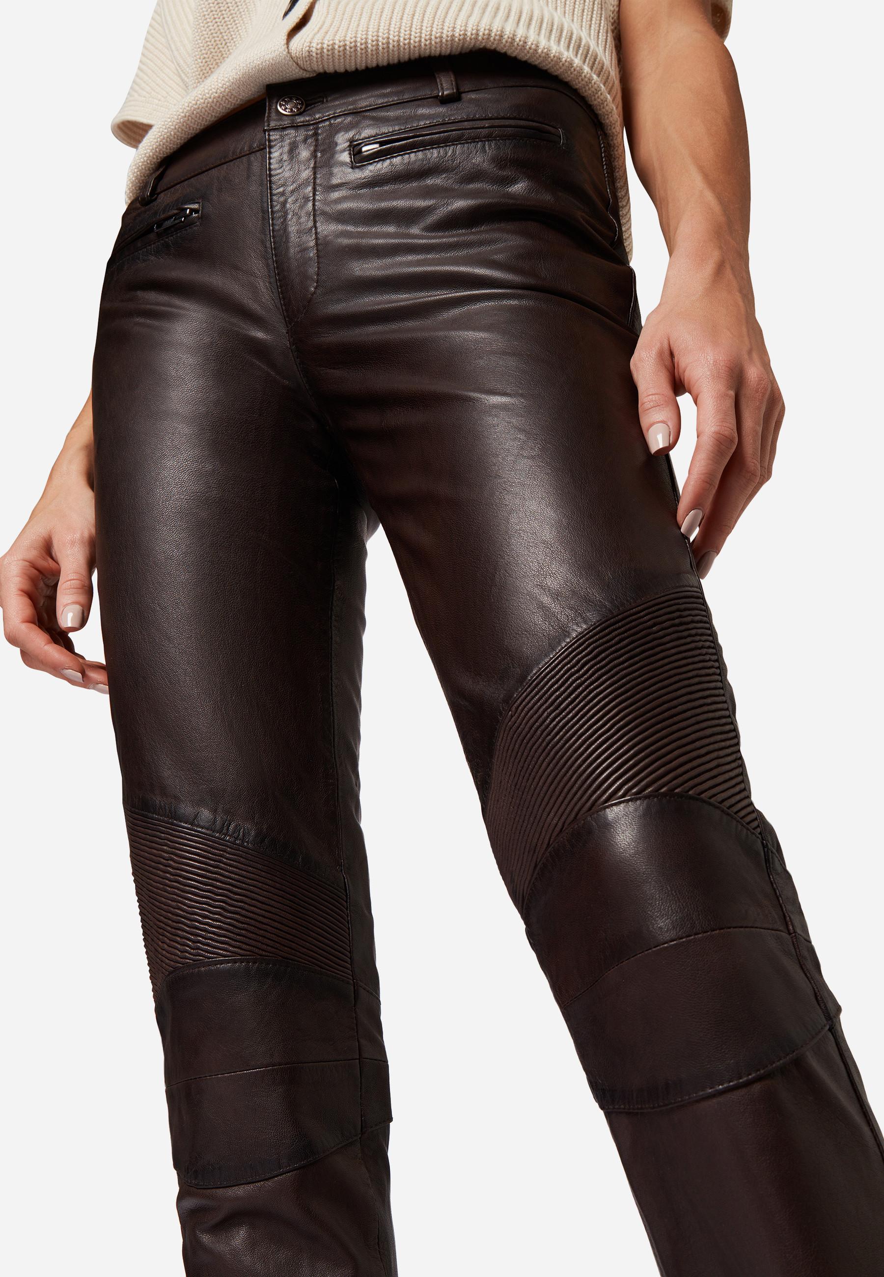 RICANO  Pantalon en cuir  Donna, avec éléments de biker 