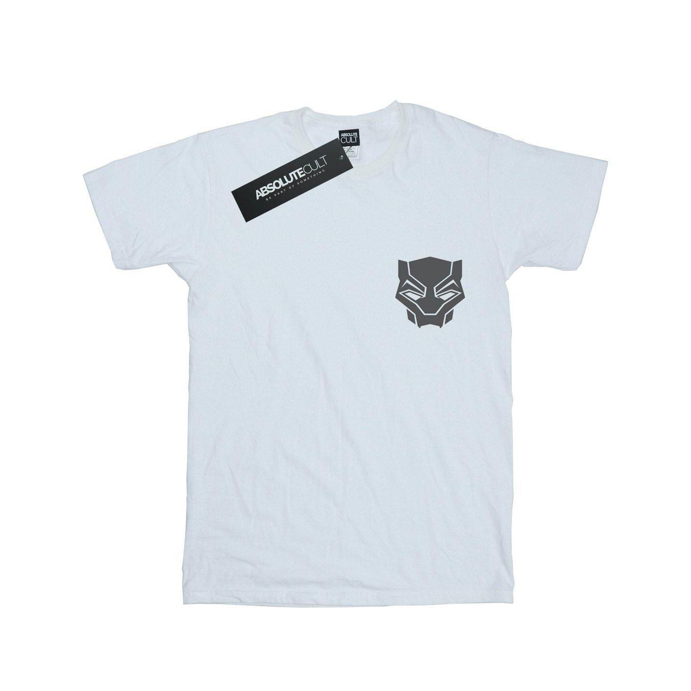 Image of Black Panther Black On Black Chest Print Tshirt Unisex Weiss 140/146
