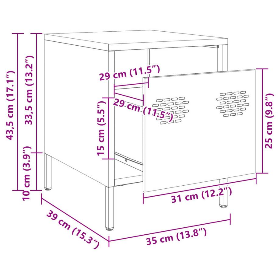 VidaXL Nachttisch metall  