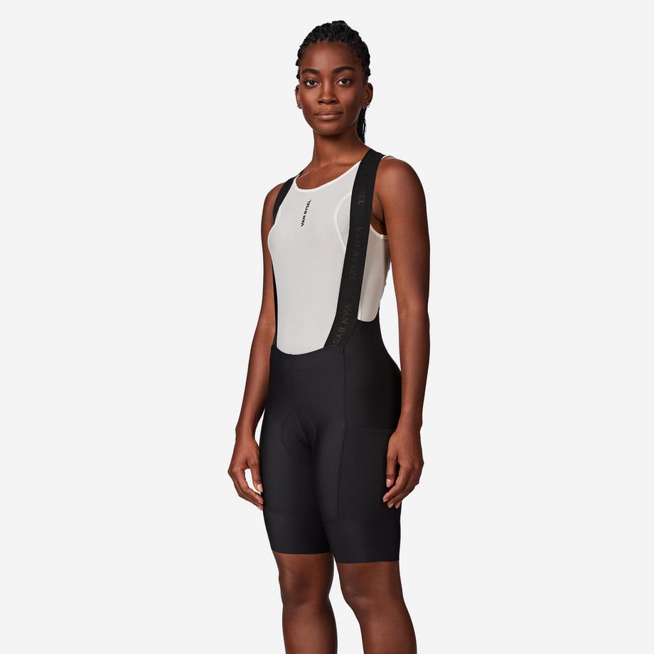 VAN RYSEL  Cuissard de vélo femme court à bretelles - Endurance polyester 