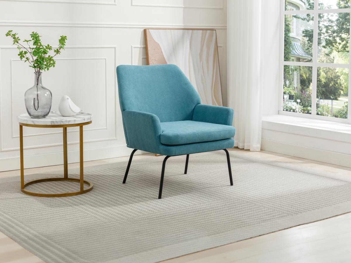 Vente-unique Fauteuil en tissu bleu PALMARELO  