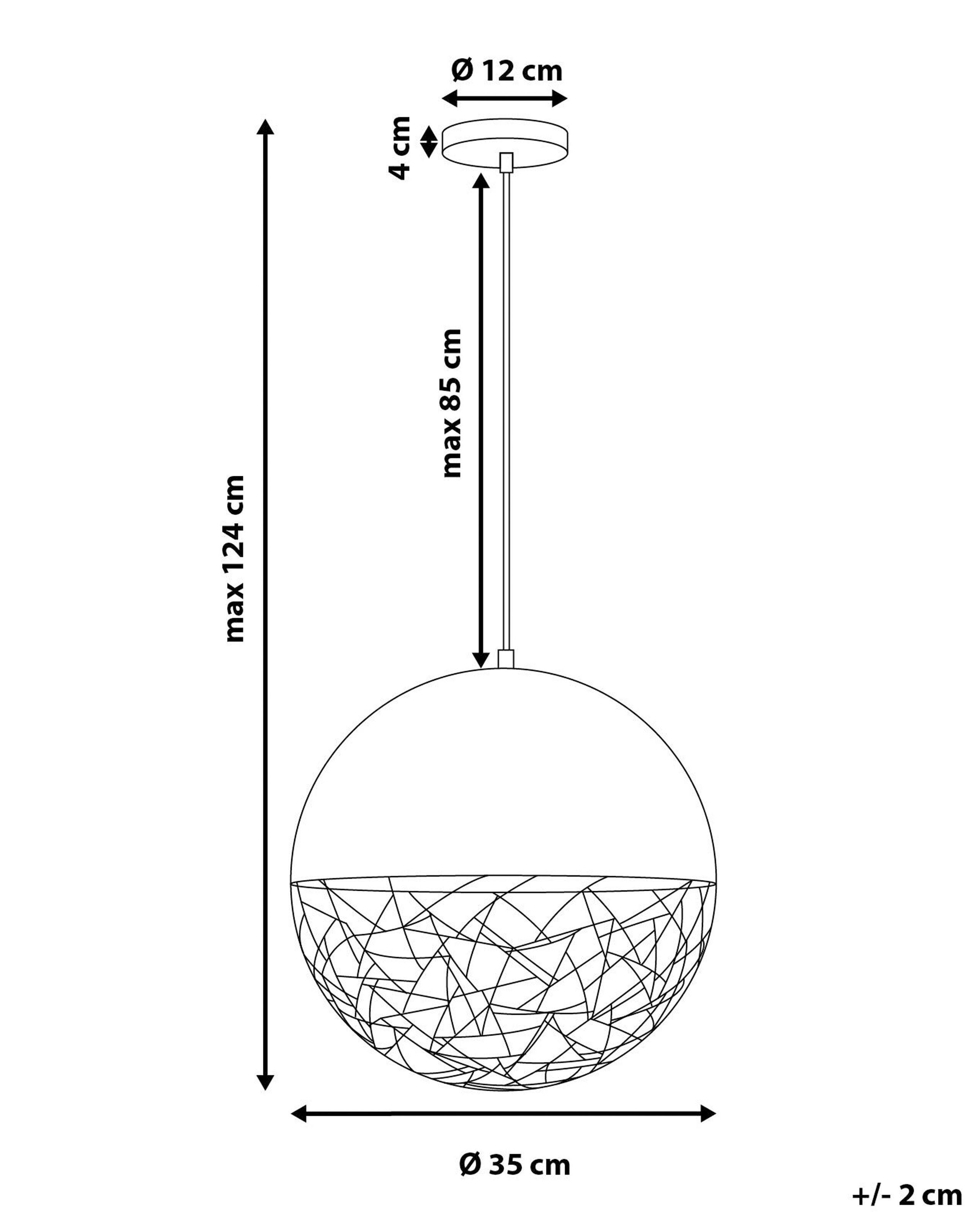 Beliani Lampe suspension en Acier Rétro PADMA  