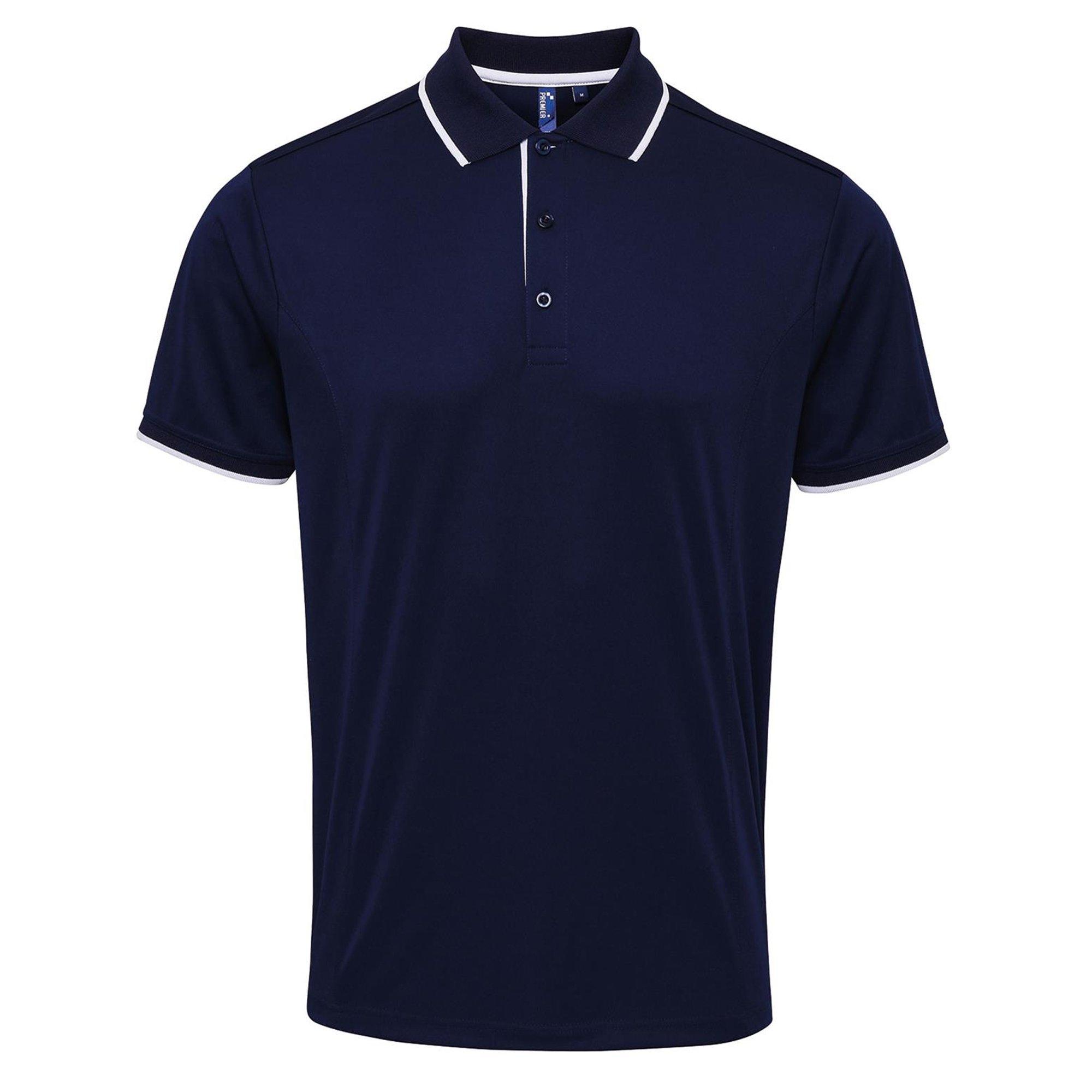 Image of Kontrast Coolchecker Polo Shirt Herren Marine M