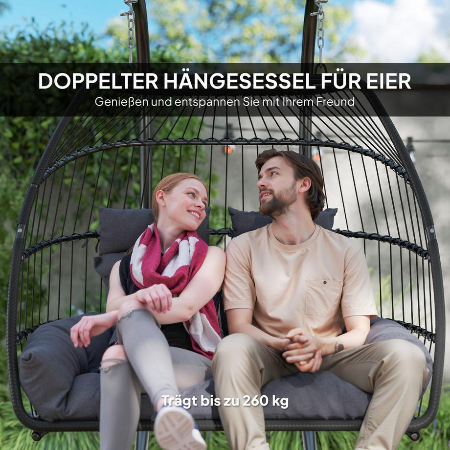 Outsunny Chaise suspendue en rotin  