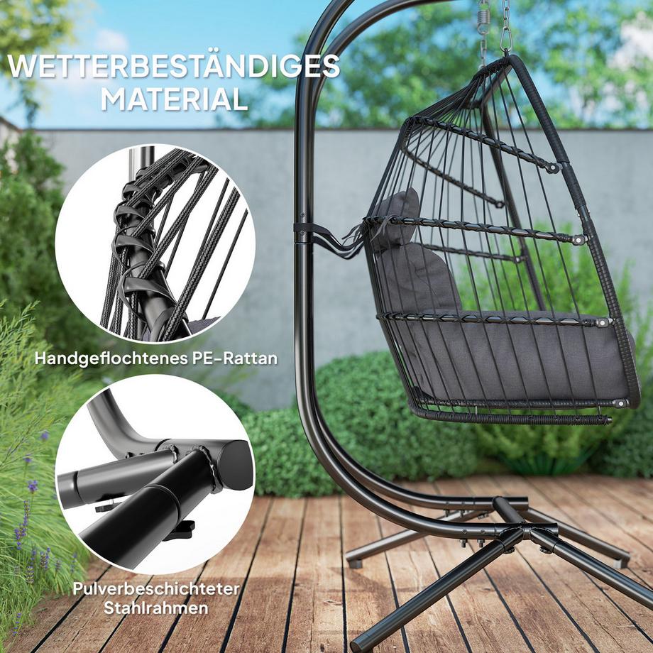 Outsunny Chaise suspendue en rotin  