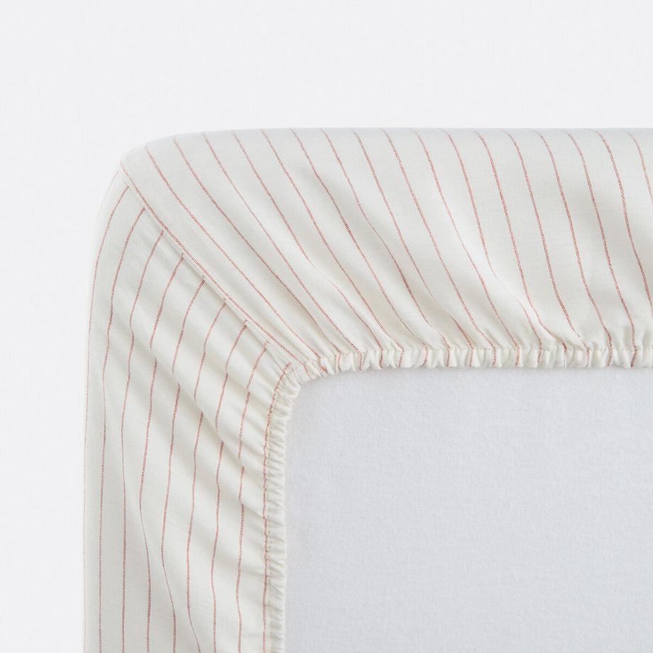 La Redoute Intérieurs Linot Raye Lenzuolo con Angoli in Lino Pre-Lavato  