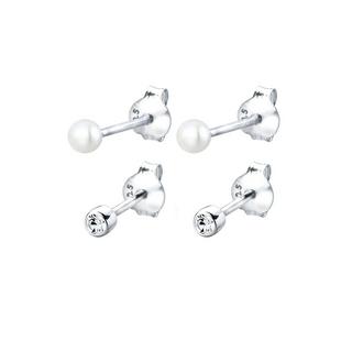 Elli  Ohrringe Stecker Set Basic Perle Kristalle 