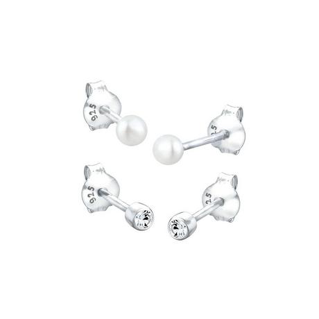 Elli  Ohrringe Stecker Set Basic Perle Kristalle 