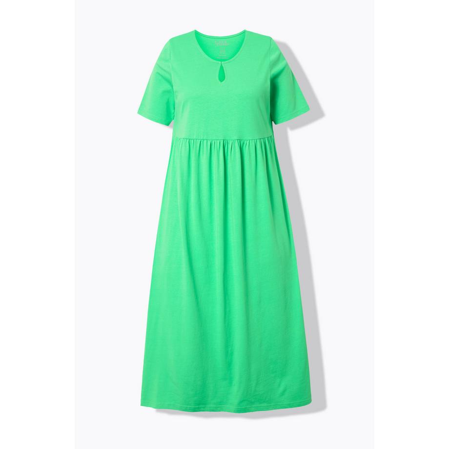 Ulla Popken Maxikleid A-Linie Rundhals Halbarm mit Taschen  