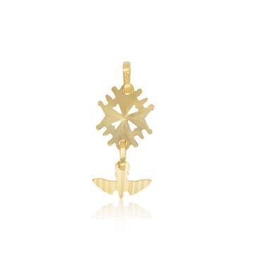 Pendentif croix huguenote en or jaune 750, 25x10mm