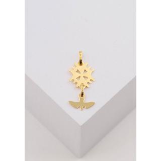 MUAU Schmuck  Pendentif croix huguenote en or jaune 750, 25x10mm 