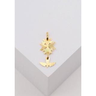 MUAU Schmuck  Pendentif croix huguenote en or jaune 750, 25x10mm 