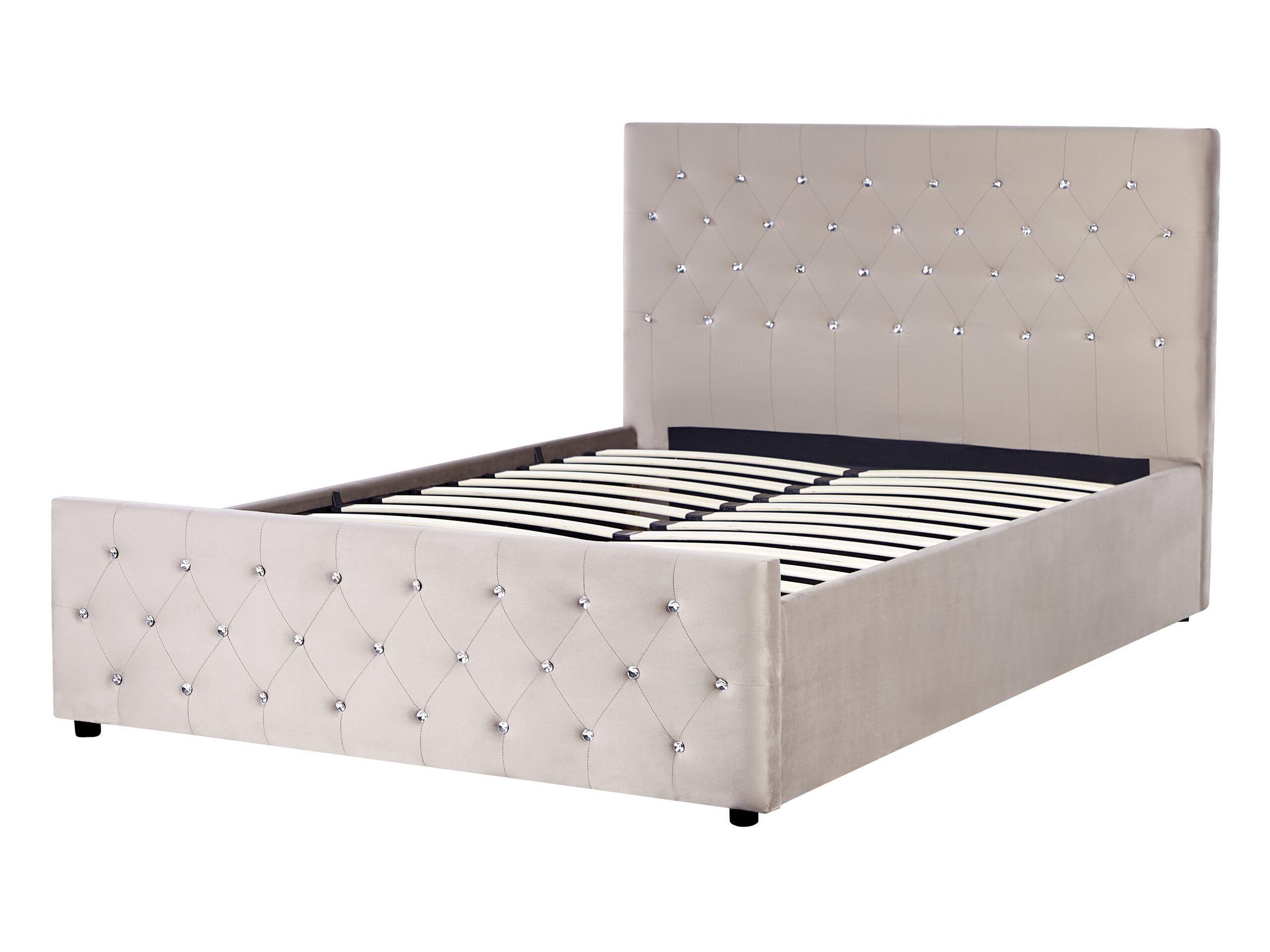 Beliani Lit ottoman en Velours Glamour AMIENS  