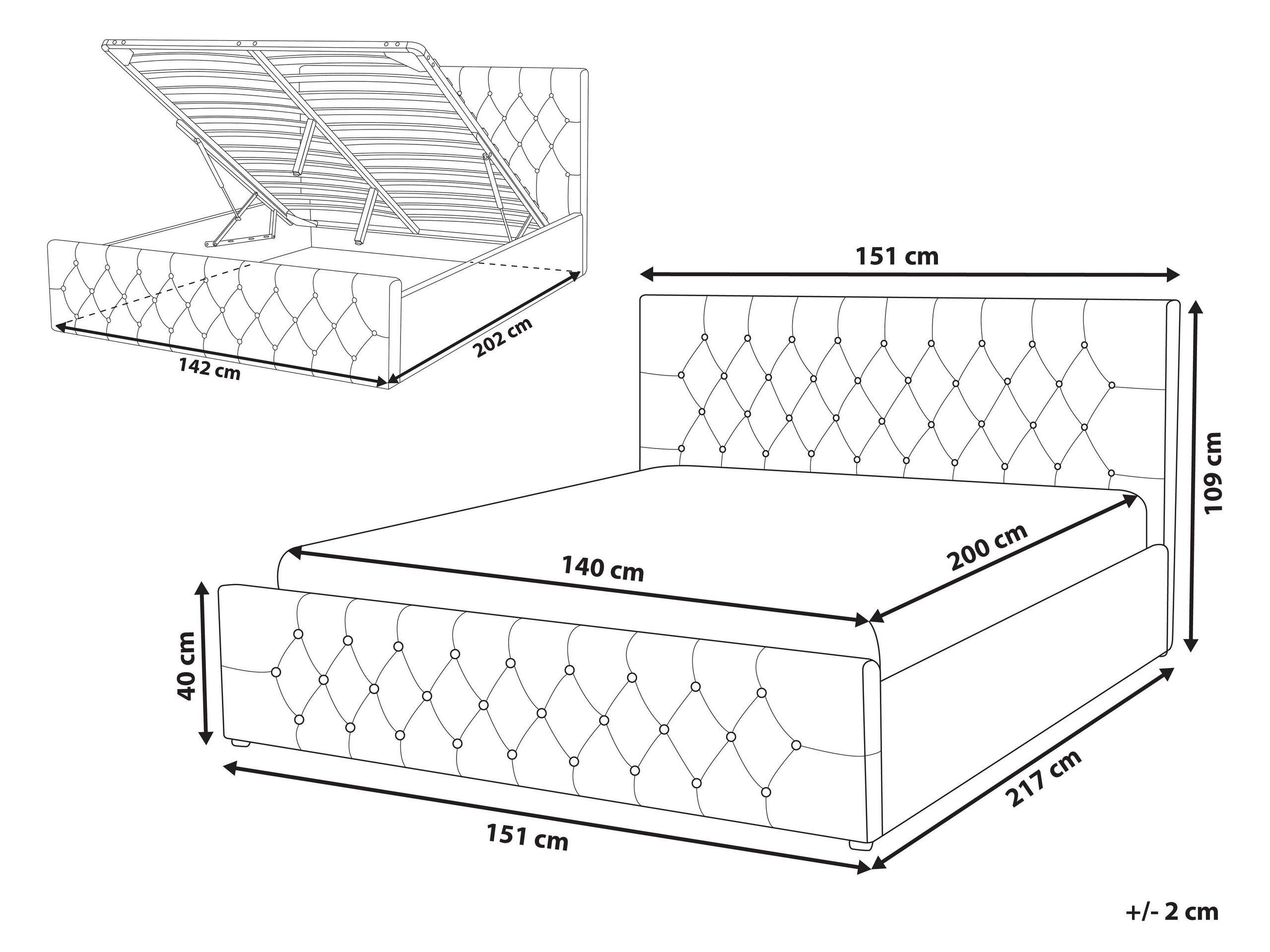 Beliani Lit ottoman en Velours Glamour AMIENS  