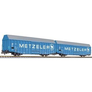 Liliput  Lot de 2 wagons de marchandises METZELER Hbbks de la DB 