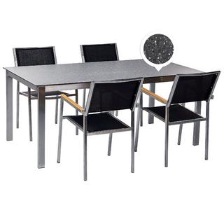 Beliani Gartentisch Set aus Sicherheitsglas Modern COSOLETO/GROSSETO  