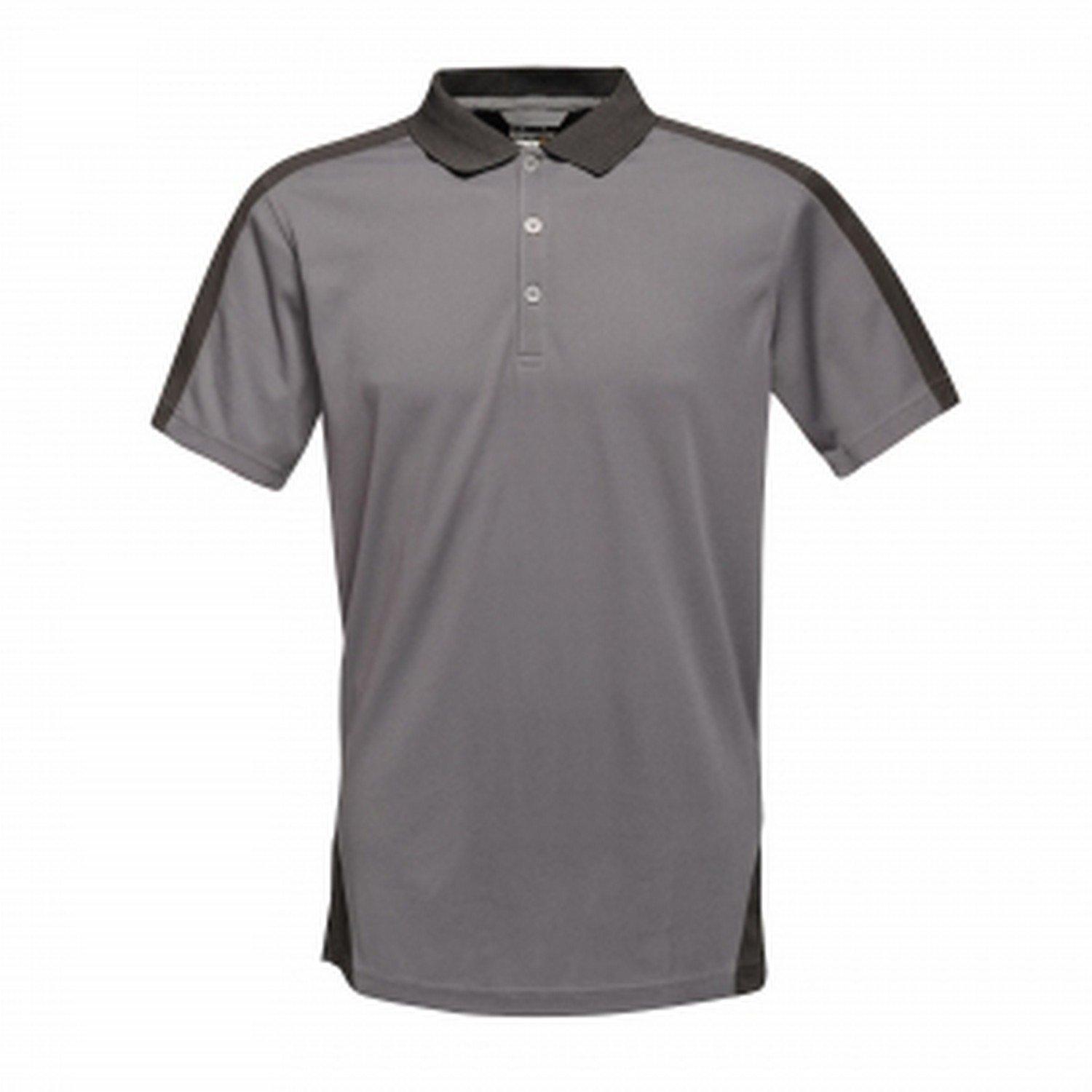 Image of Poloshirt Contrast Coolweave Herren Grau XS