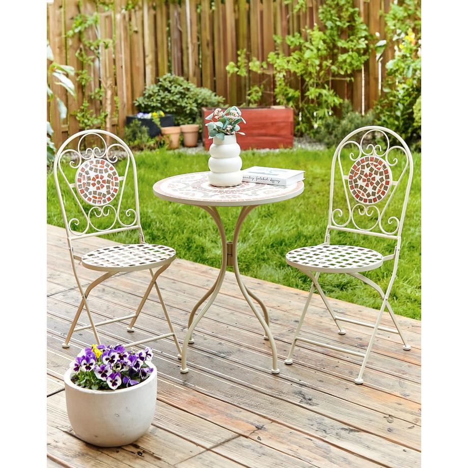 Beliani Lot de 2 chaises de jardin en Métal Rétro SPELLO  