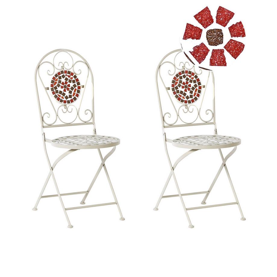 Beliani Lot de 2 chaises de jardin en Métal Rétro SPELLO  