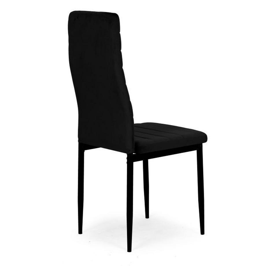 B2X Stühle mit konturierter Rückenlehne – SCHWARZER SAMT – 4er-Set  