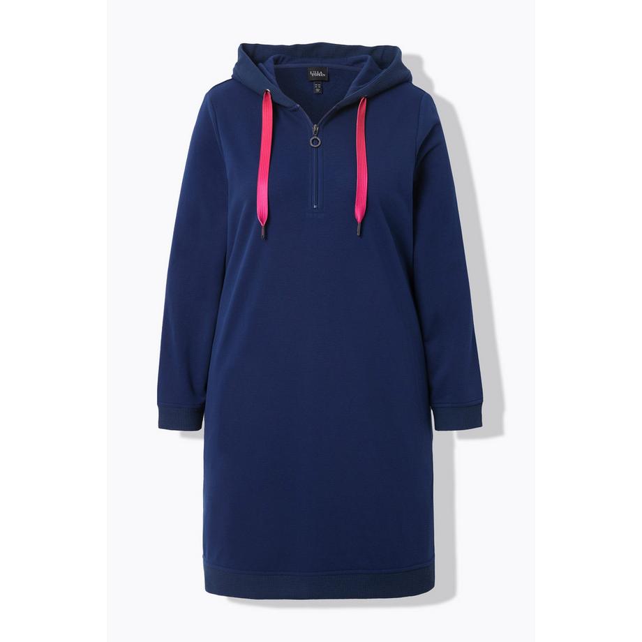 Ulla Popken Robe Sweat à Capuche Structure Gaufre Manches Longues  