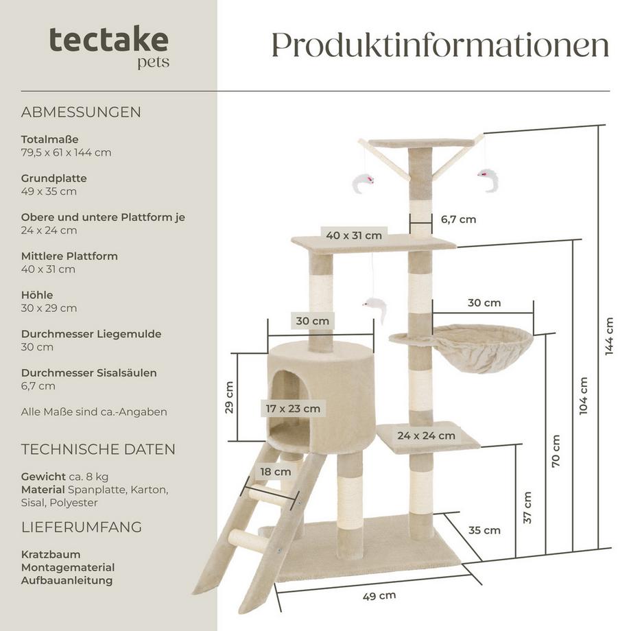 Tectake  Tiragraffi  Dominik 144 cm 
