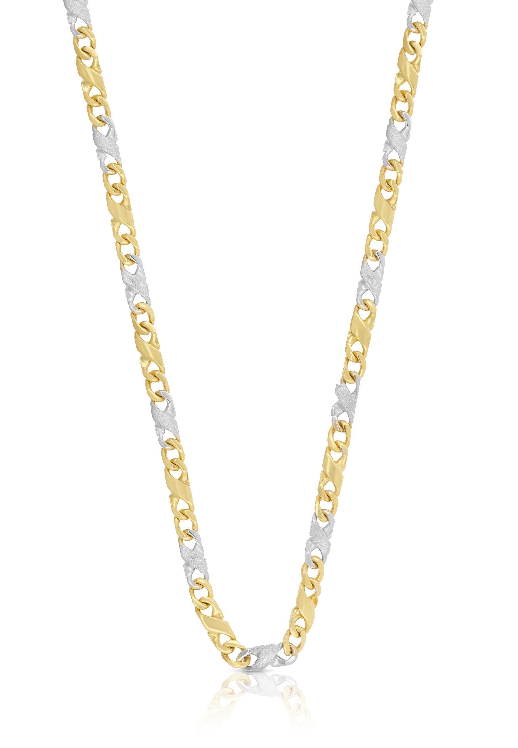 MUAU Schmuck  Collier Carrera bicolore jaune/blanc or 750, 3.5mm, 60cm 