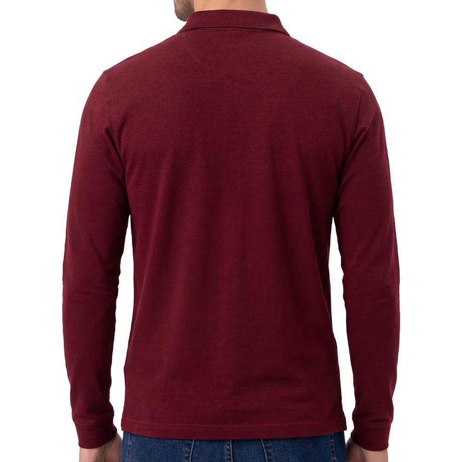 Ragman Polo  Vestibilità confortevole-Soft Knit Polo Knopf Langarm  