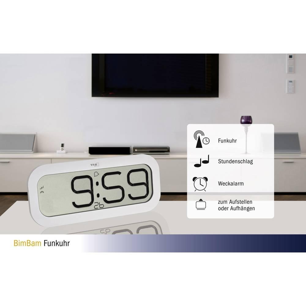 TFA Dostmann Radiocontrollato Orologio da parete 28 mm x 321 mm x 140 mm Bianco  