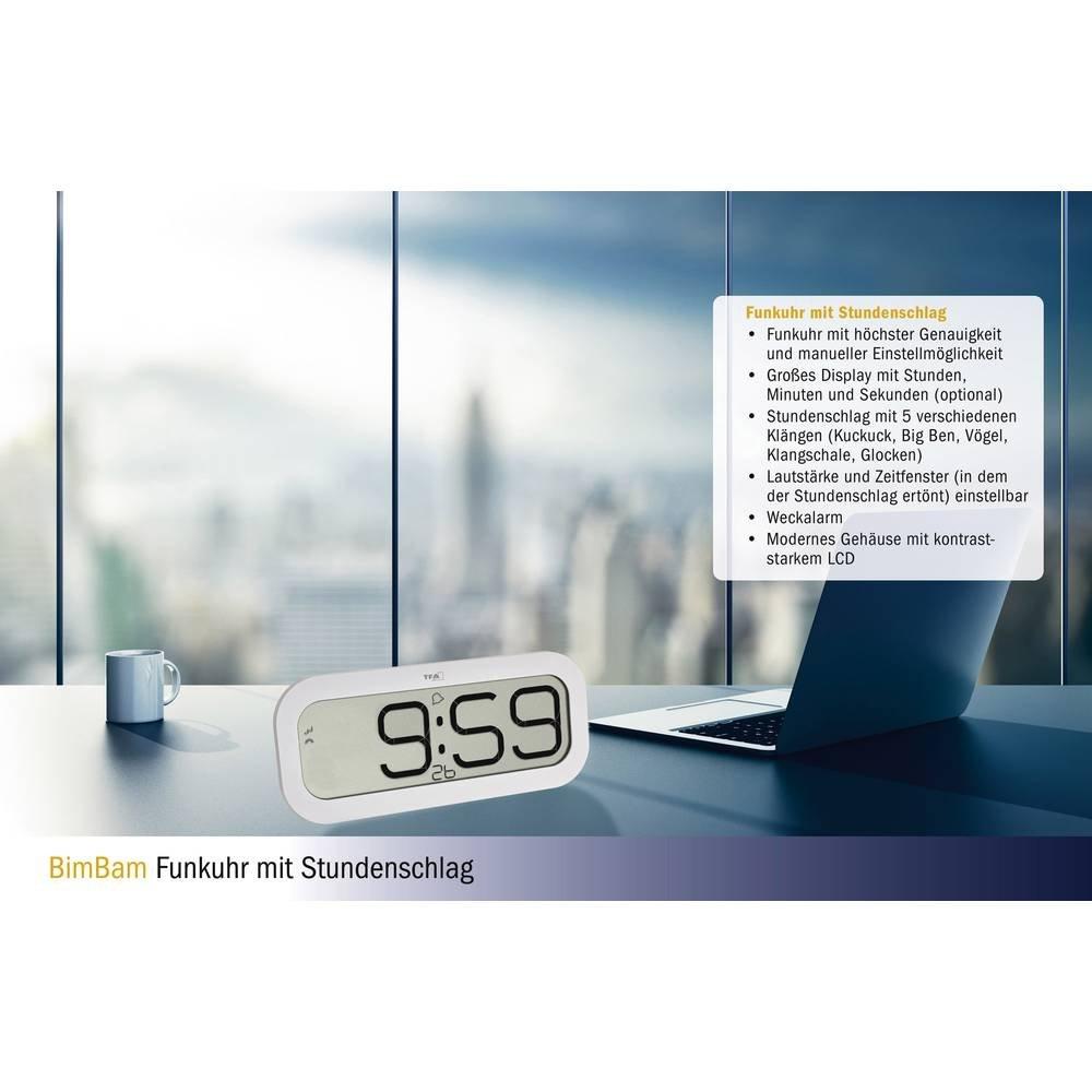 TFA Dostmann Radiocontrollato Orologio da parete 28 mm x 321 mm x 140 mm Bianco  