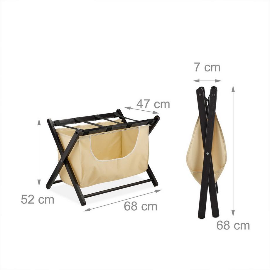 B2X Portavaligie nero con sacco per la biancheria  